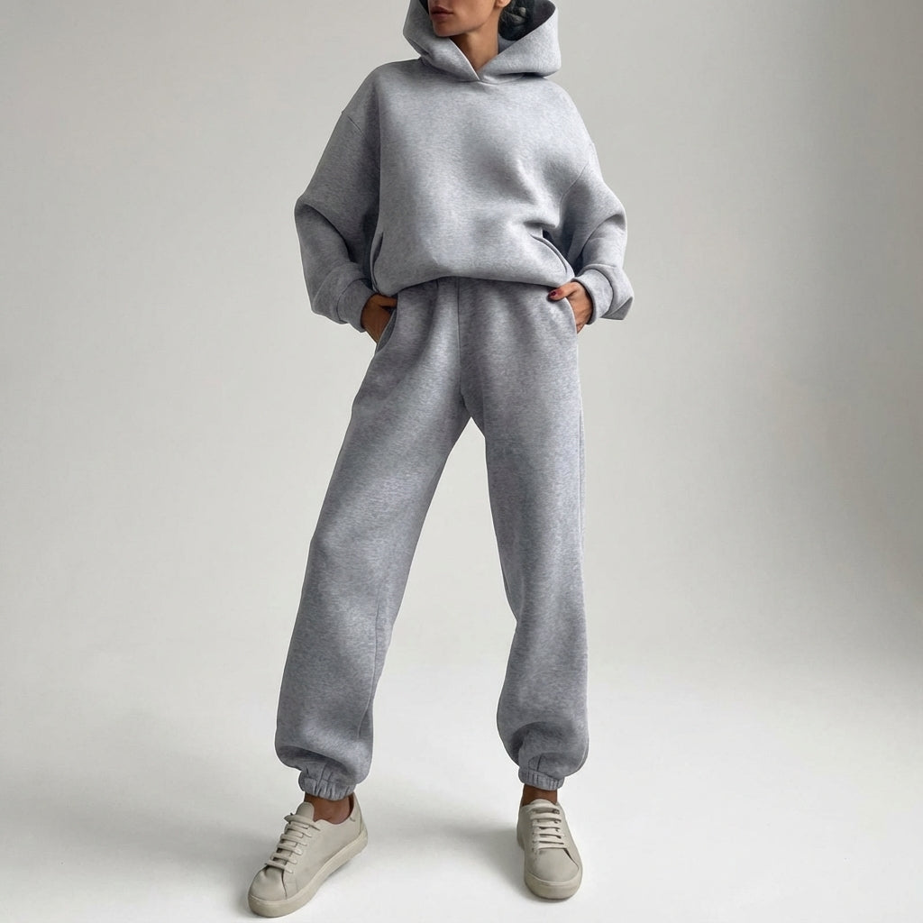 Damen Oversized-Trainingsanzug mit Kapuze | Lässig