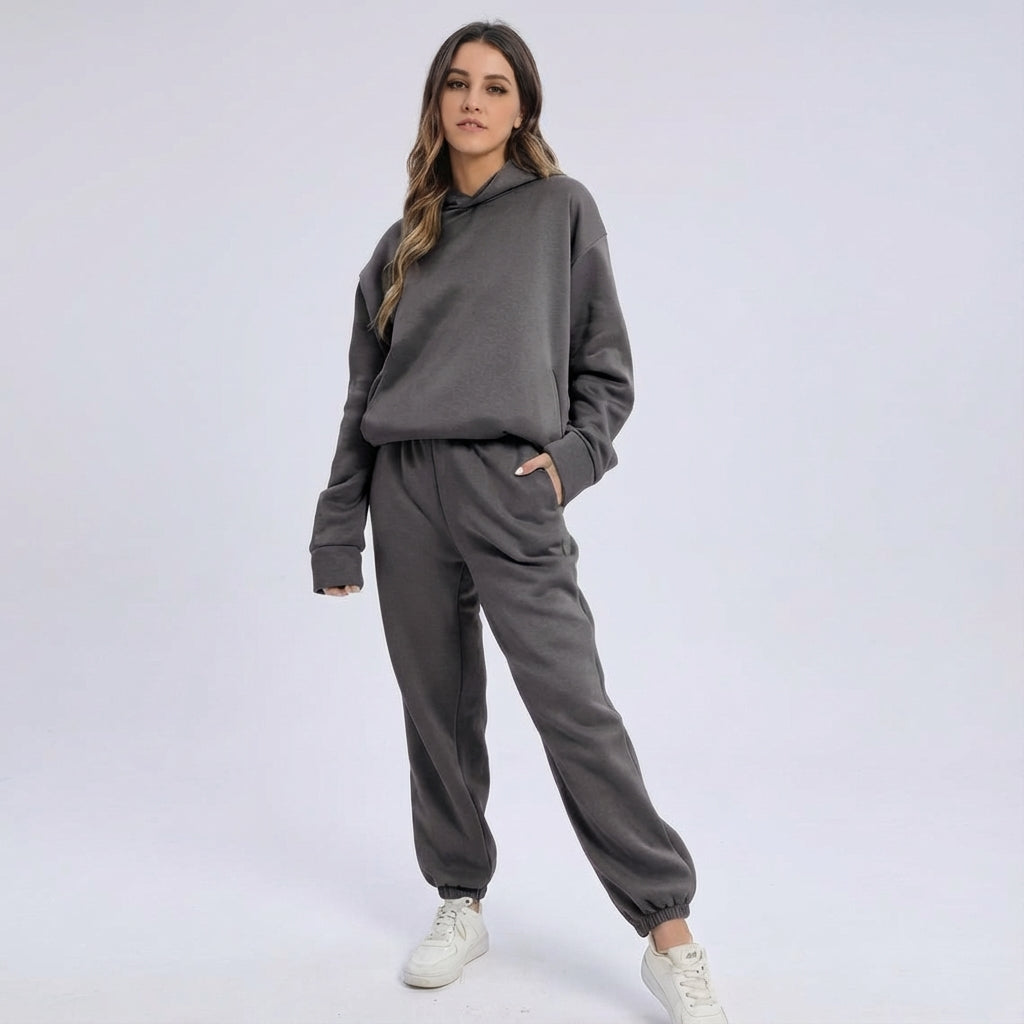 Damen Oversized-Trainingsanzug mit Kapuze | Lässig