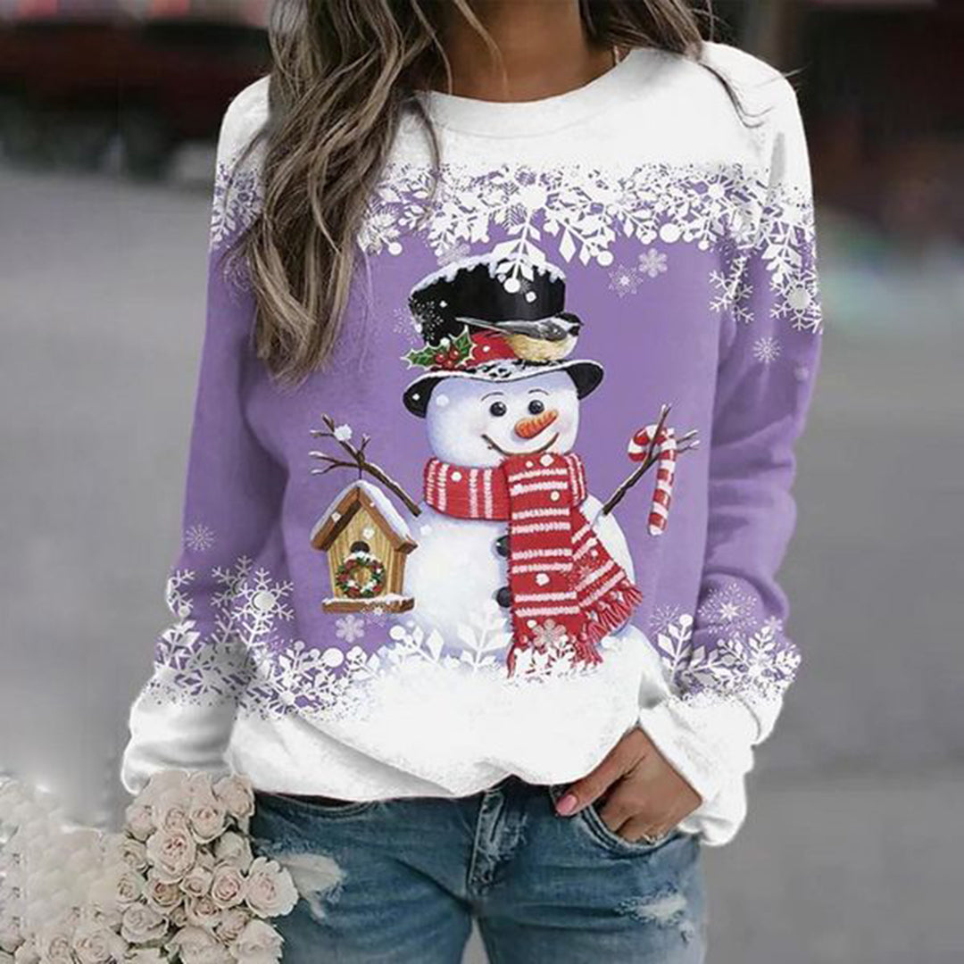 Damen Pullover Weihnachts Gerippter Winter | Mit Rundhalsausschnitt