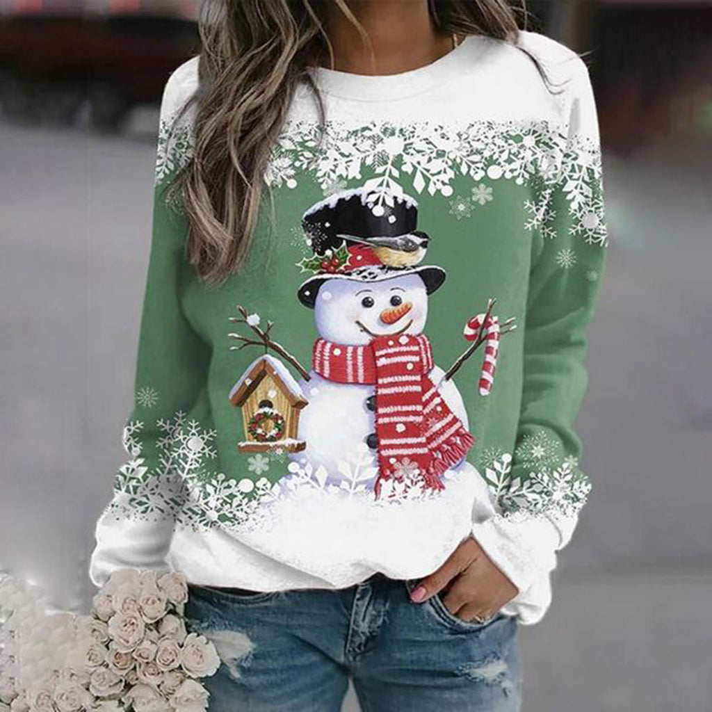 Damen Pullover Weihnachts Gerippter Winter | Mit Rundhalsausschnitt