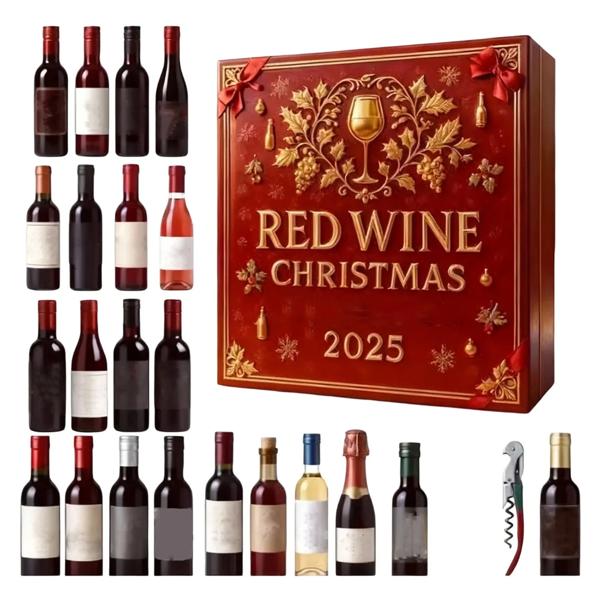Adventskalender Mit Weinflaschen Ornamenten | Weihnachten
