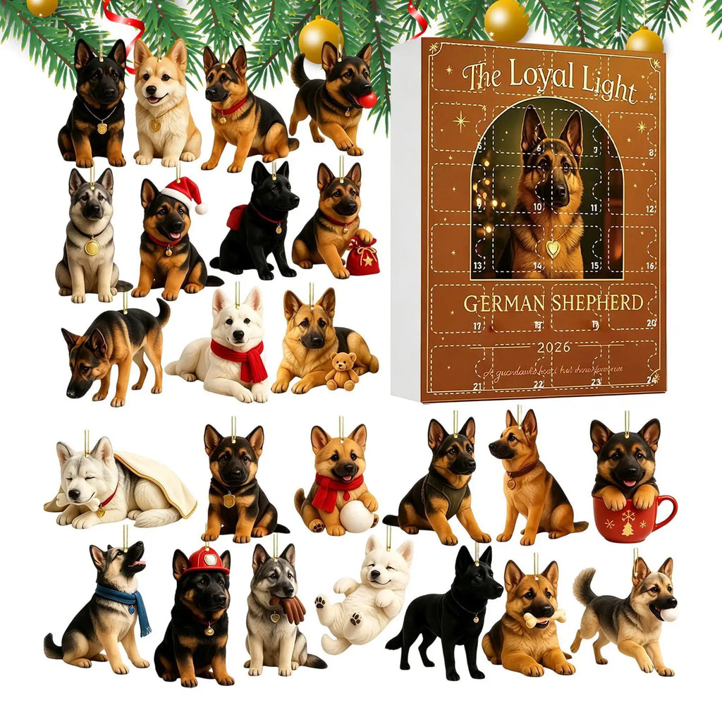 Schäferhund Adventskalender Mit Hunde Dekorationen | Weihnachten