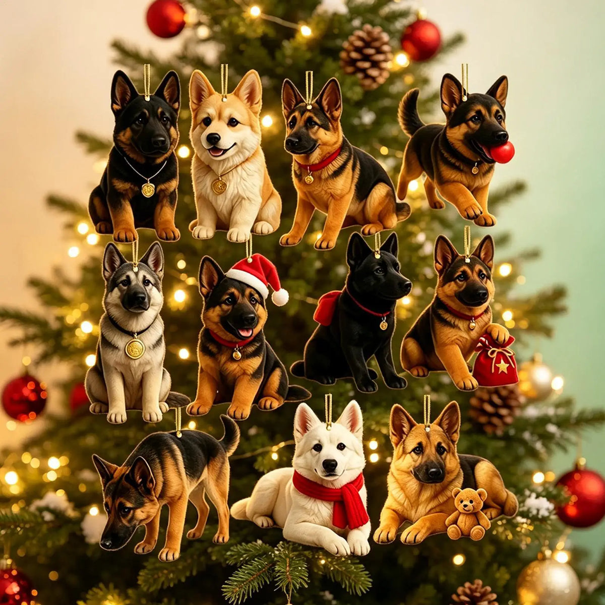 Schäferhund Adventskalender Mit Hunde Dekorationen | Weihnachten