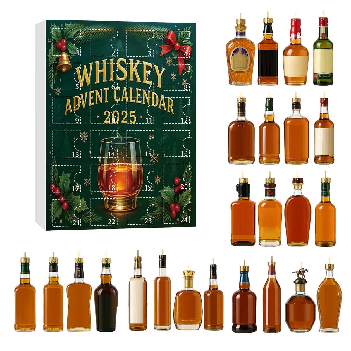 Adventskalender Mit Whiskyflaschen Dekorationen | Weihnachten