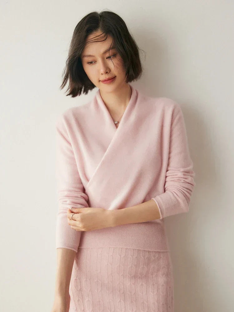 Damen Wickelpullover | Schmale Passform