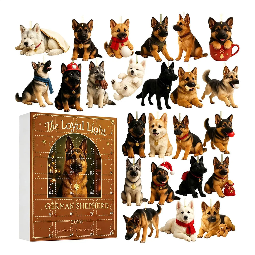Schäferhund Adventskalender Mit Hunde Dekorationen | Weihnachten
