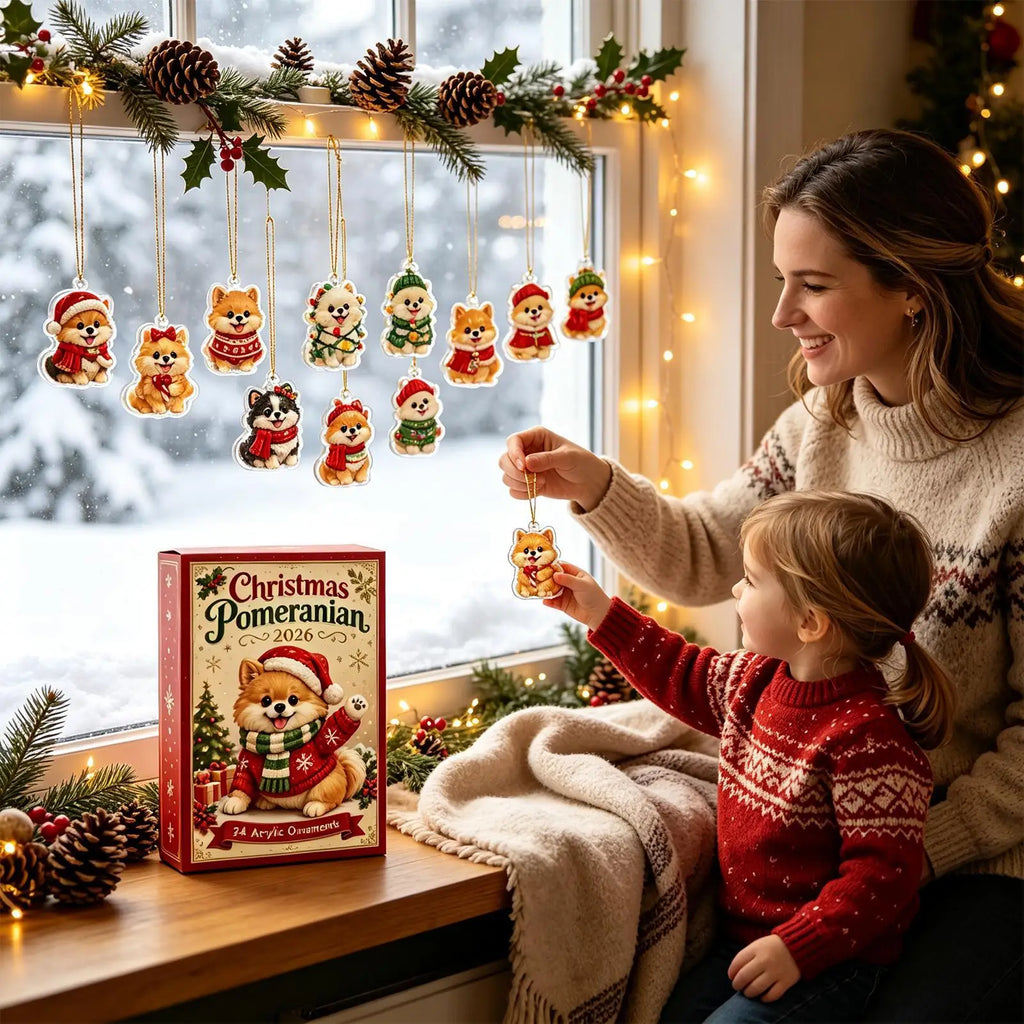 Hunde Adventskalender Mit Festlichen Baumanhängern | Weihnachten