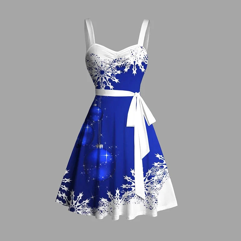 Damen Kleid Mini Ärmelloses Weihnachts | Winter