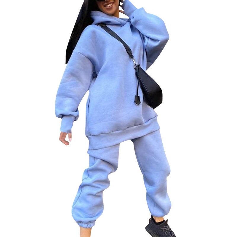 Damen Oversized Kapuzenpulli und Jogginghose | Zweiteiler
