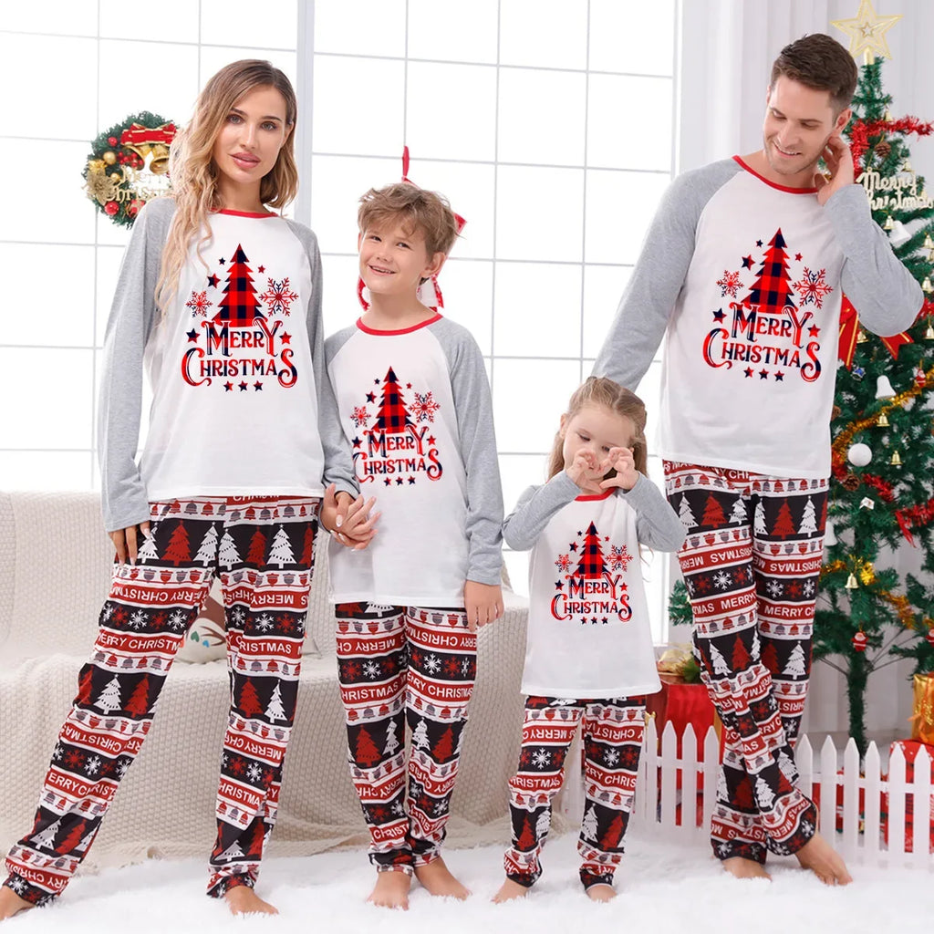 Familien Winter-Weihnachtspyjama-Set Im Partnerlook | Bedruckt