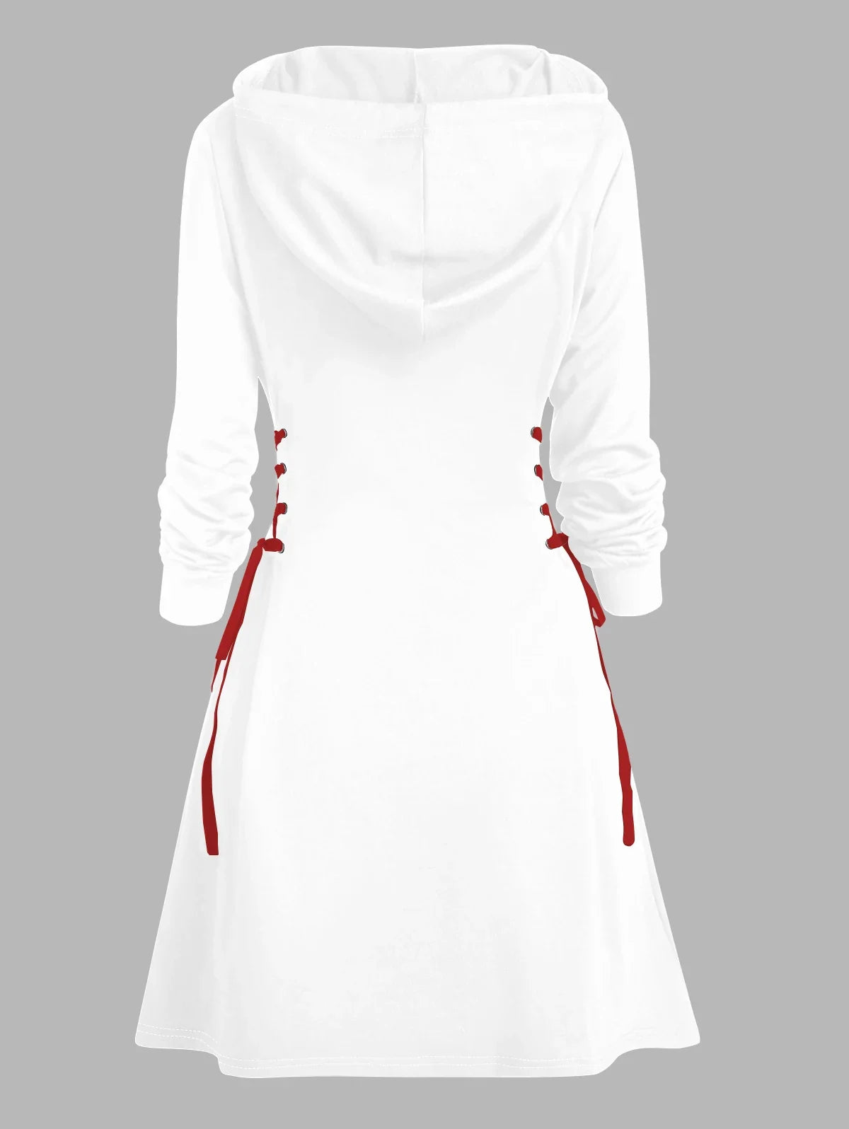 Damen Kleid Mini Weisses Langarm Weihnachts | Winter