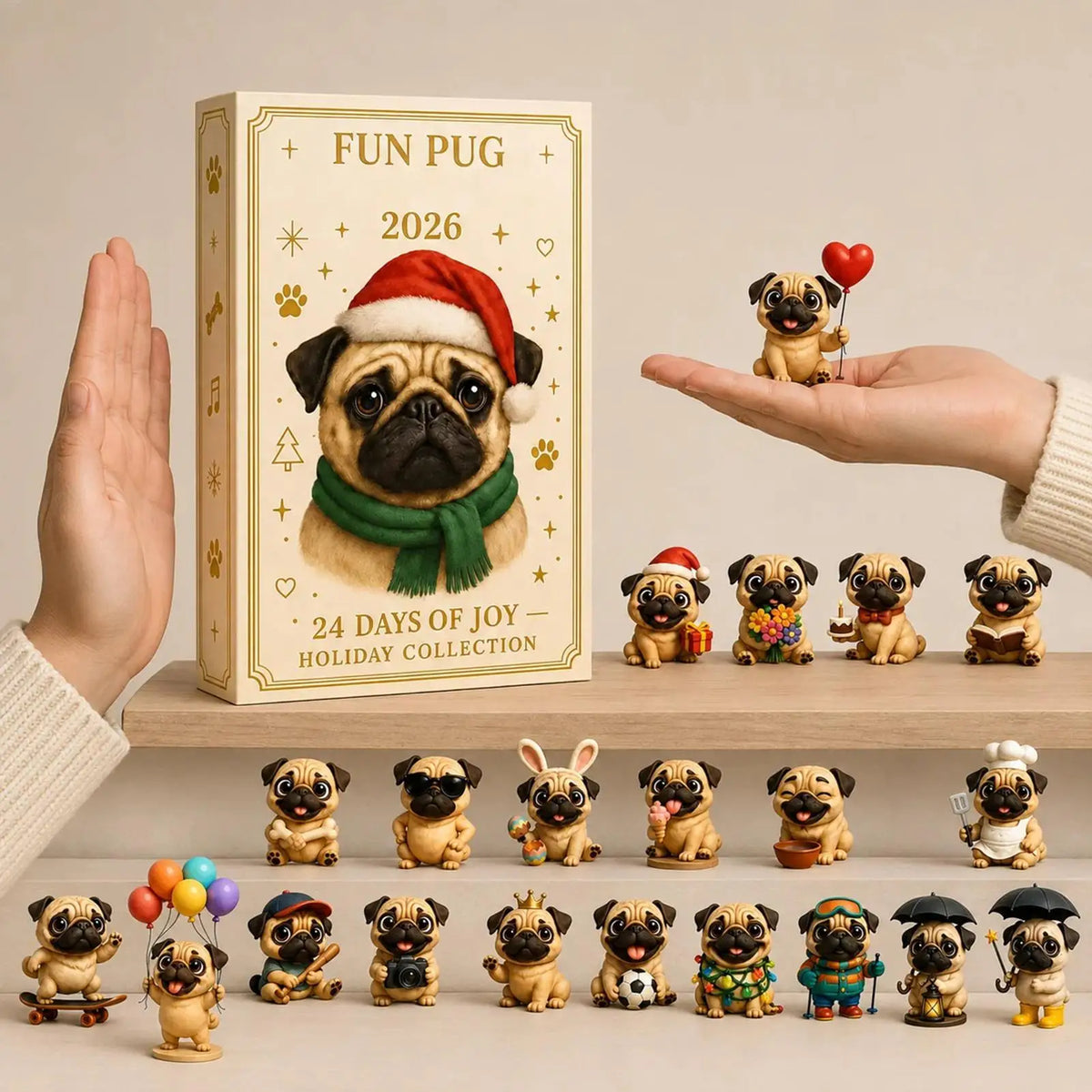 Mops Adventskalender Mit Mini Sammelfiguren | Weihnachten