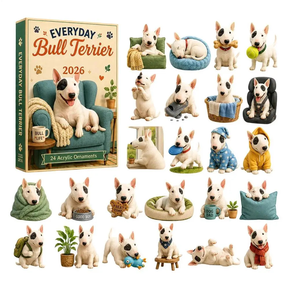 Bullterrier Adventskalender Mit Hunde Anhängern | Weihnachten