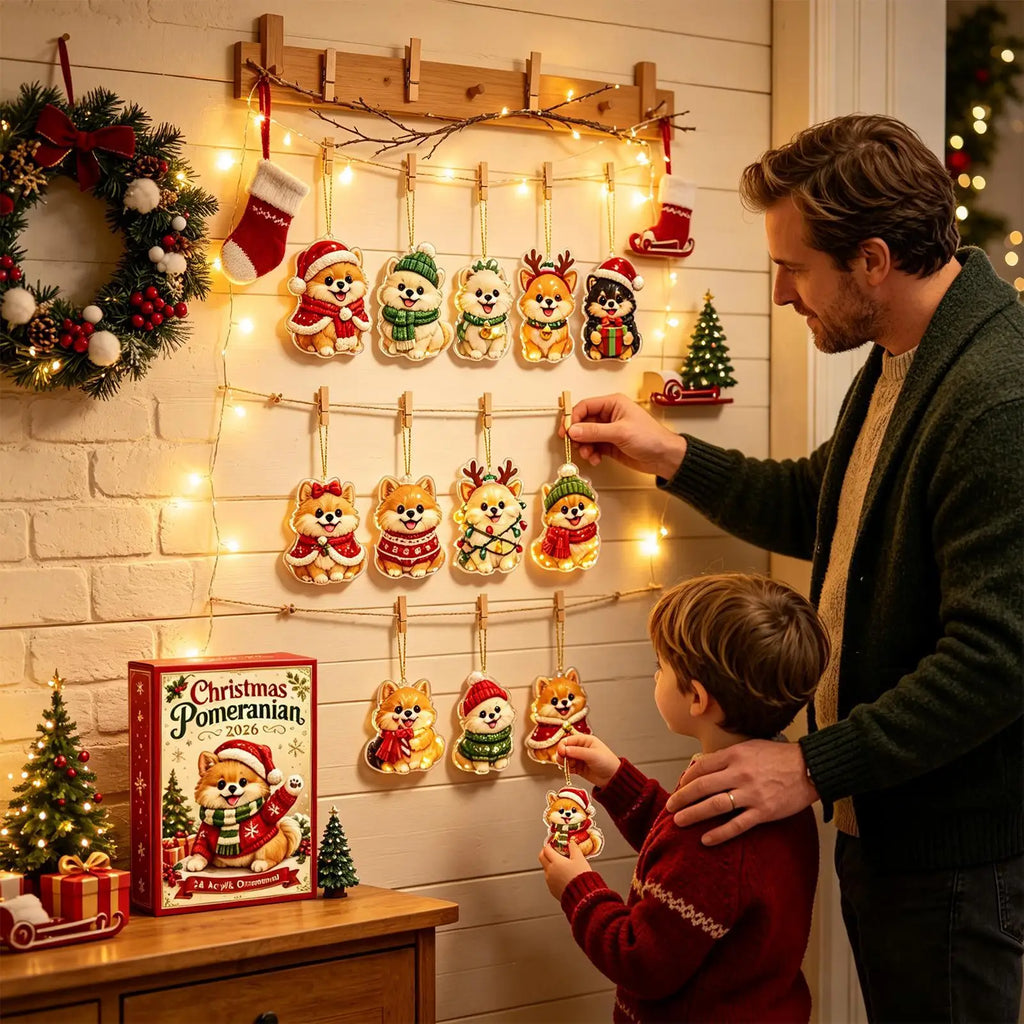 Hunde Adventskalender Mit Festlichen Baumanhängern | Weihnachten