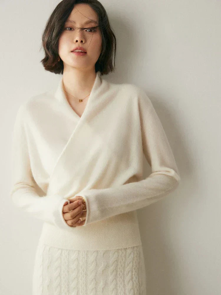 Damen Wickelpullover | Schmale Passform