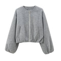 Damen Kurze Jacke Mit Reißverschluss | Lässig