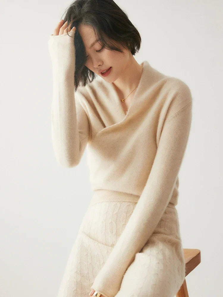 Damen Wickelpullover | Schmale Passform