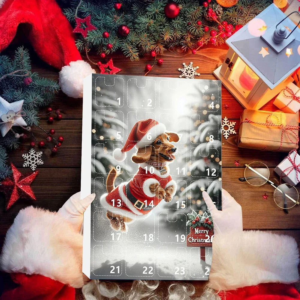 Dackel Adventskalender Mit Christbaumanhängern | Weihnachten