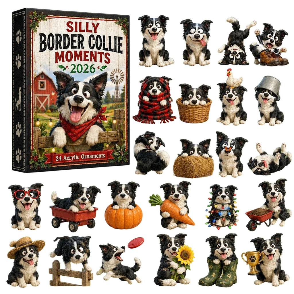 Collie Adventskalender Mit Hunde Ornamenten | Weihnachten
