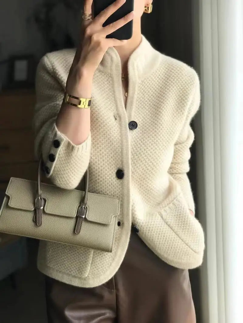Damen Strickjacke Zuknöpfen Winter Strick | Kurze