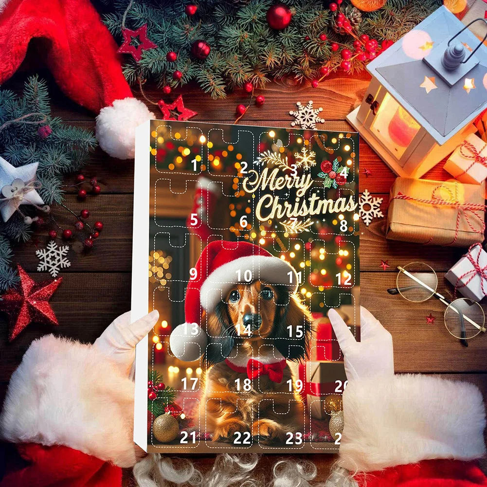 Dackel Adventskalender Mit Christbaumanhängern | Weihnachten