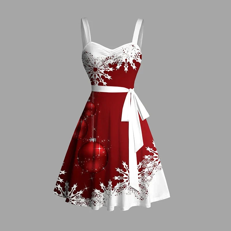 Damen Kleid Mini Ärmelloses Weihnachts | Winter