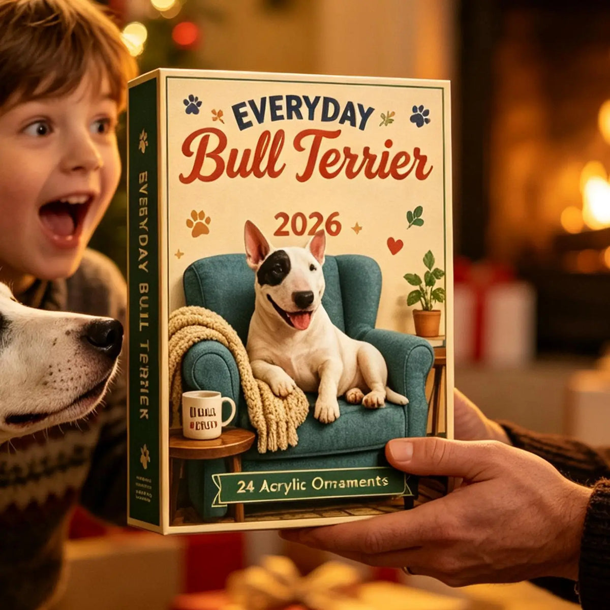 Bullterrier Adventskalender Mit Hunde Anhängern | Weihnachten