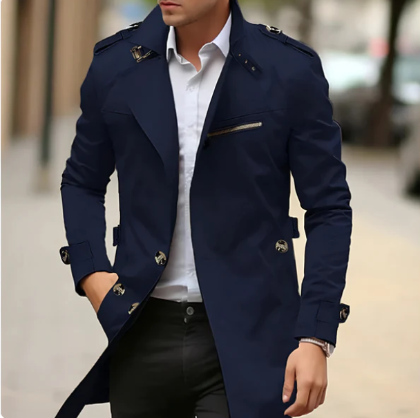 Herren Mantel Trench Lang Mit Reverskragen | Winter
