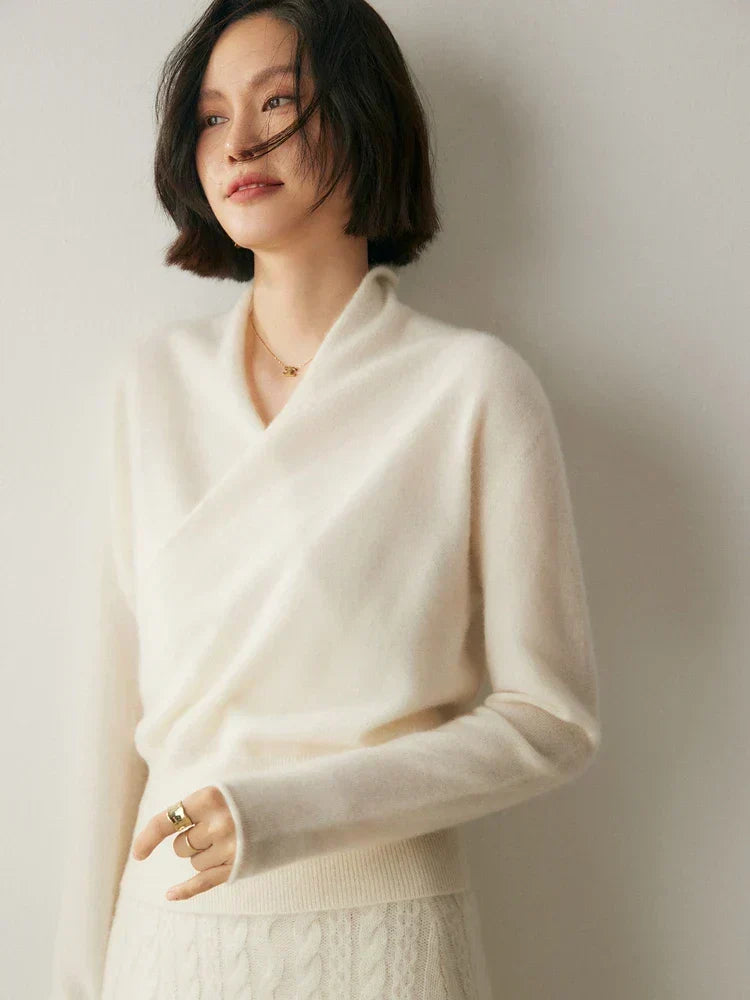 Damen Wickelpullover | Schmale Passform