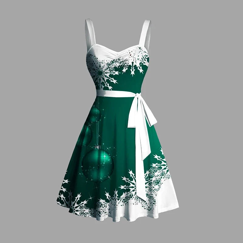 Damen Kleid Mini Ärmelloses Weihnachts | Winter