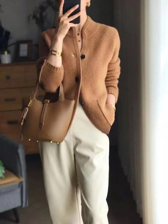 Damen Strickjacke Zuknöpfen Winter Strick | Kurze