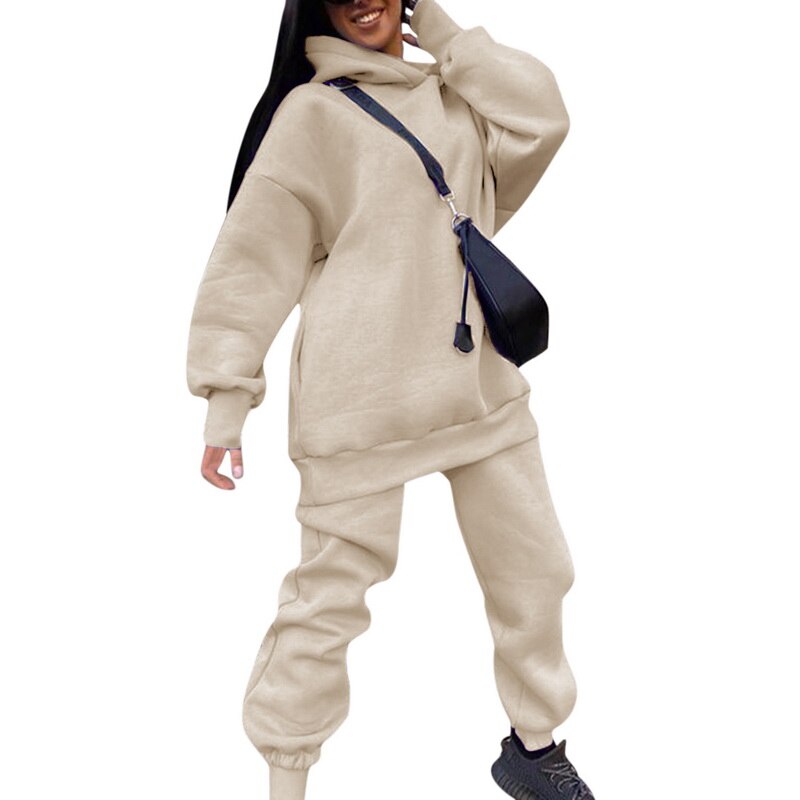 Damen Oversized Kapuzenpulli und Jogginghose | Zweiteiler
