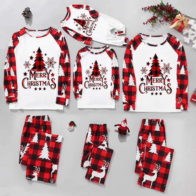Familien Winter-Weihnachtspyjama-Set Im Partnerlook | Bedruckt