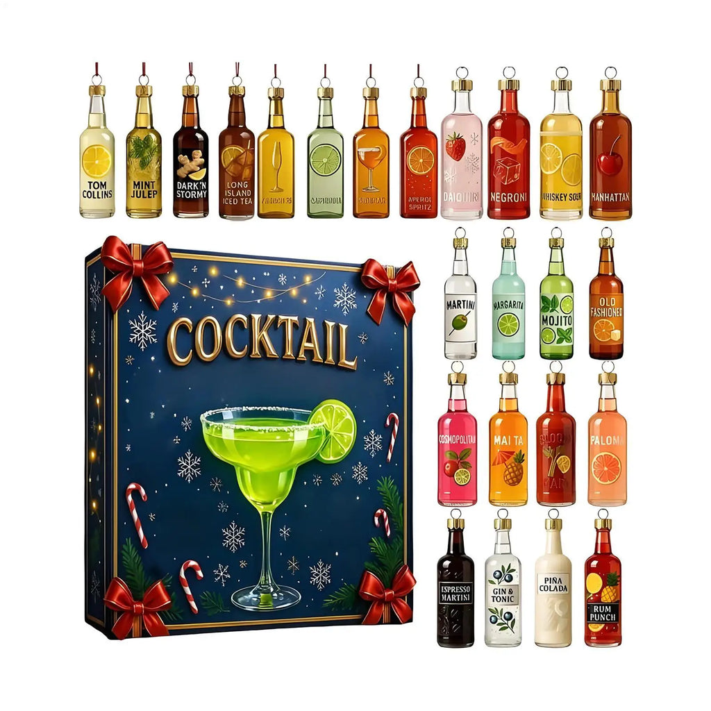 Adventskalender Mit Cocktailflaschen Motiven | Weihnachten
