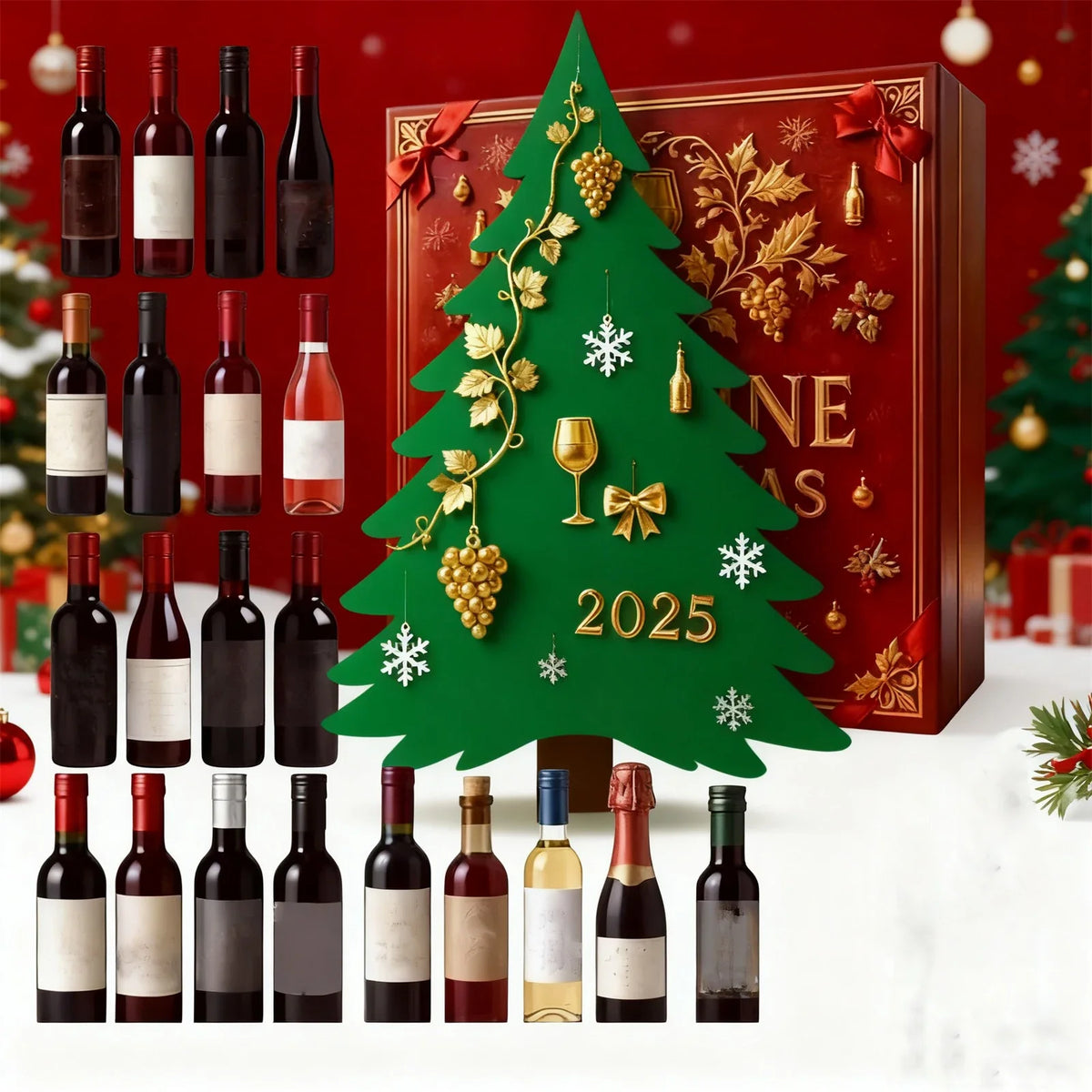 Adventskalender Mit Weinflaschen Ornamenten | Weihnachten