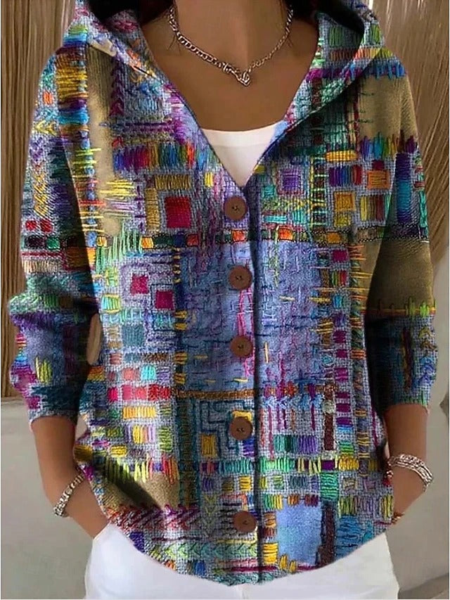 Damen Strickjacke Winter Langarm | Mit Kapuze