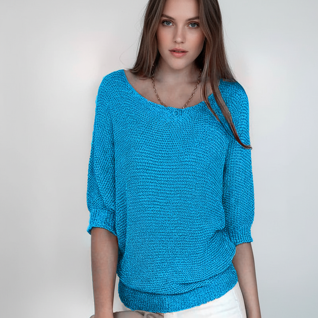 Damen Lässiger Strickpullover | Gerippte Ärmel