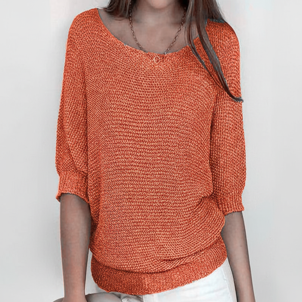 Damen Lässiger Strickpullover | Gerippte Ärmel