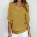 Damen Lässiger Strickpullover | Gerippte Ärmel