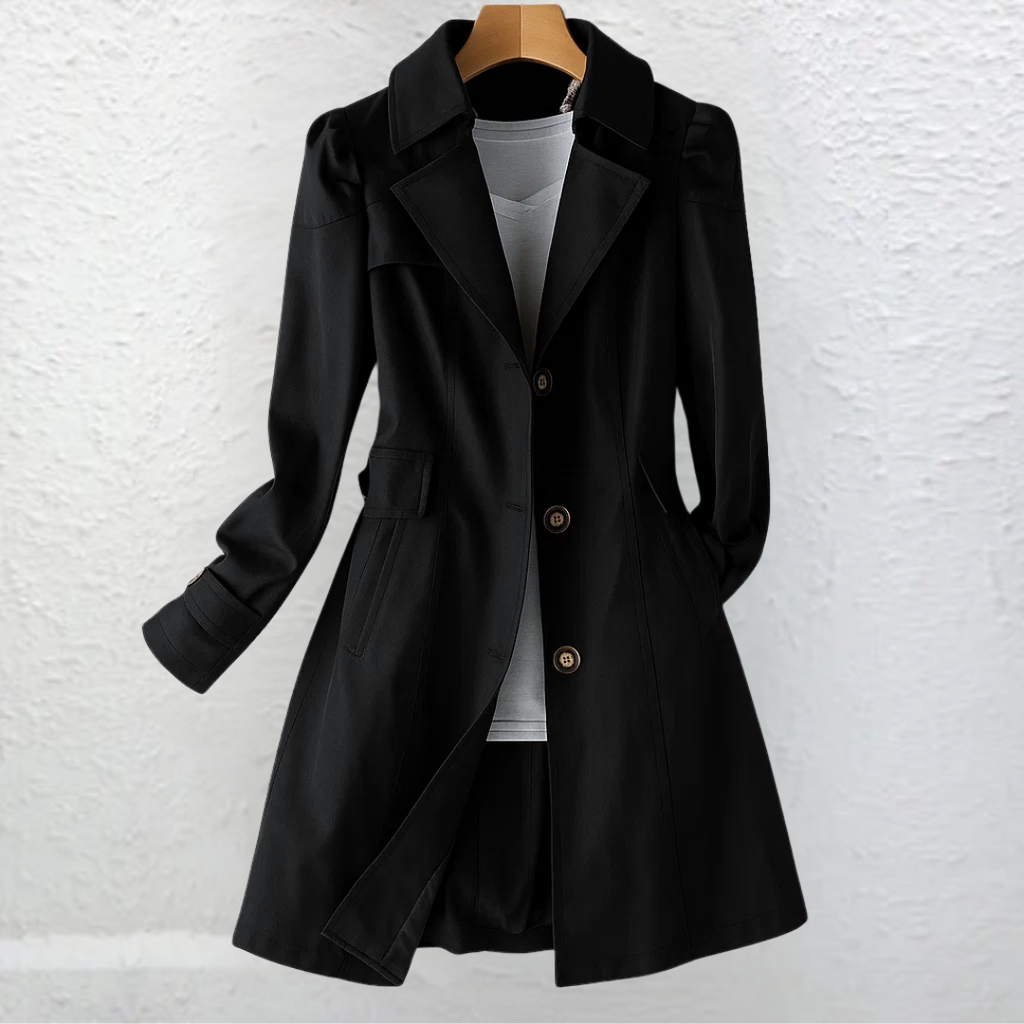 Damen Mantel Trench Lang Mit Reverskragen | Winter