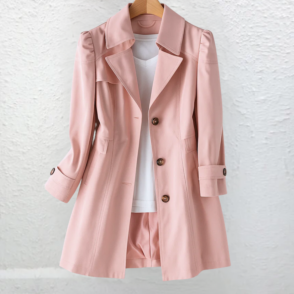Damen Mantel Trench Lang Mit Reverskragen | Winter