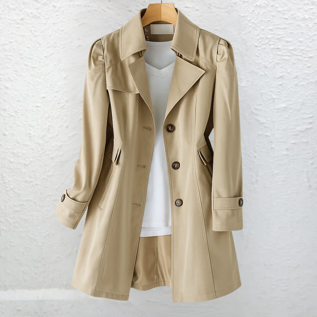 Damen Mantel Trench Lang Mit Reverskragen | Winter
