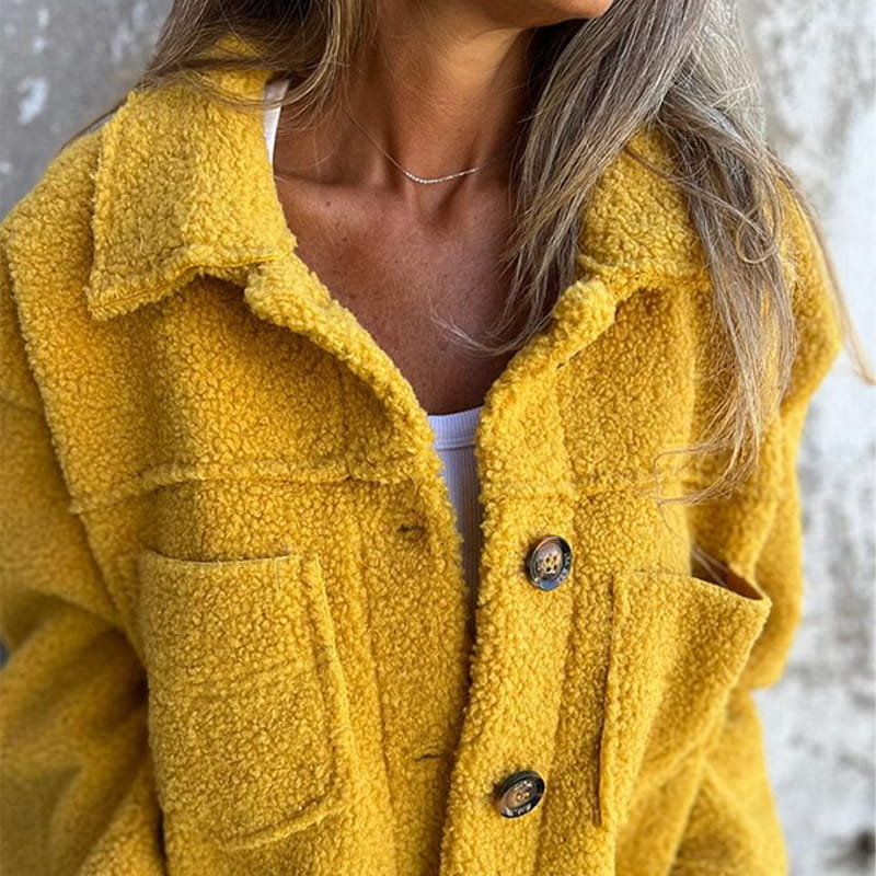 Damen Jacke Teddy Winter Langarm | Kragen