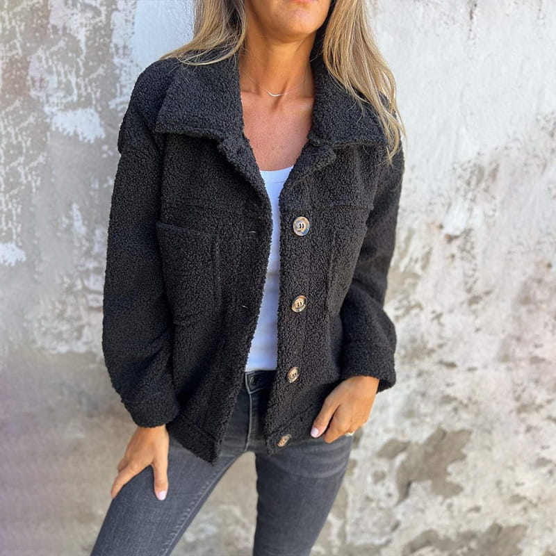 Damen Jacke Teddy Winter Langarm | Kragen