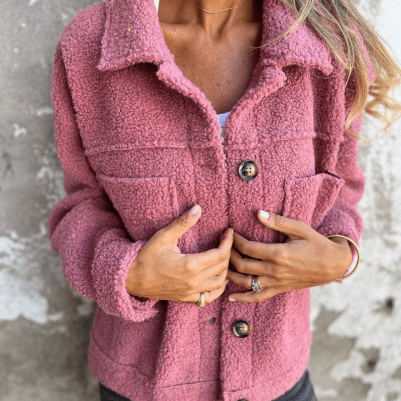 Damen Jacke Teddy Winter Langarm | Kragen