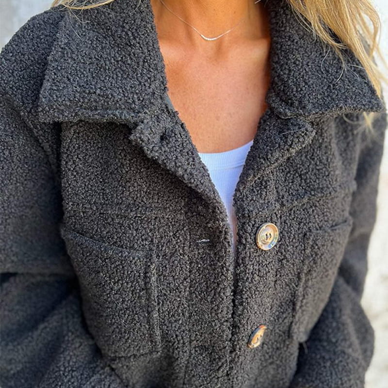 Damen Jacke Teddy Winter Langarm | Kragen