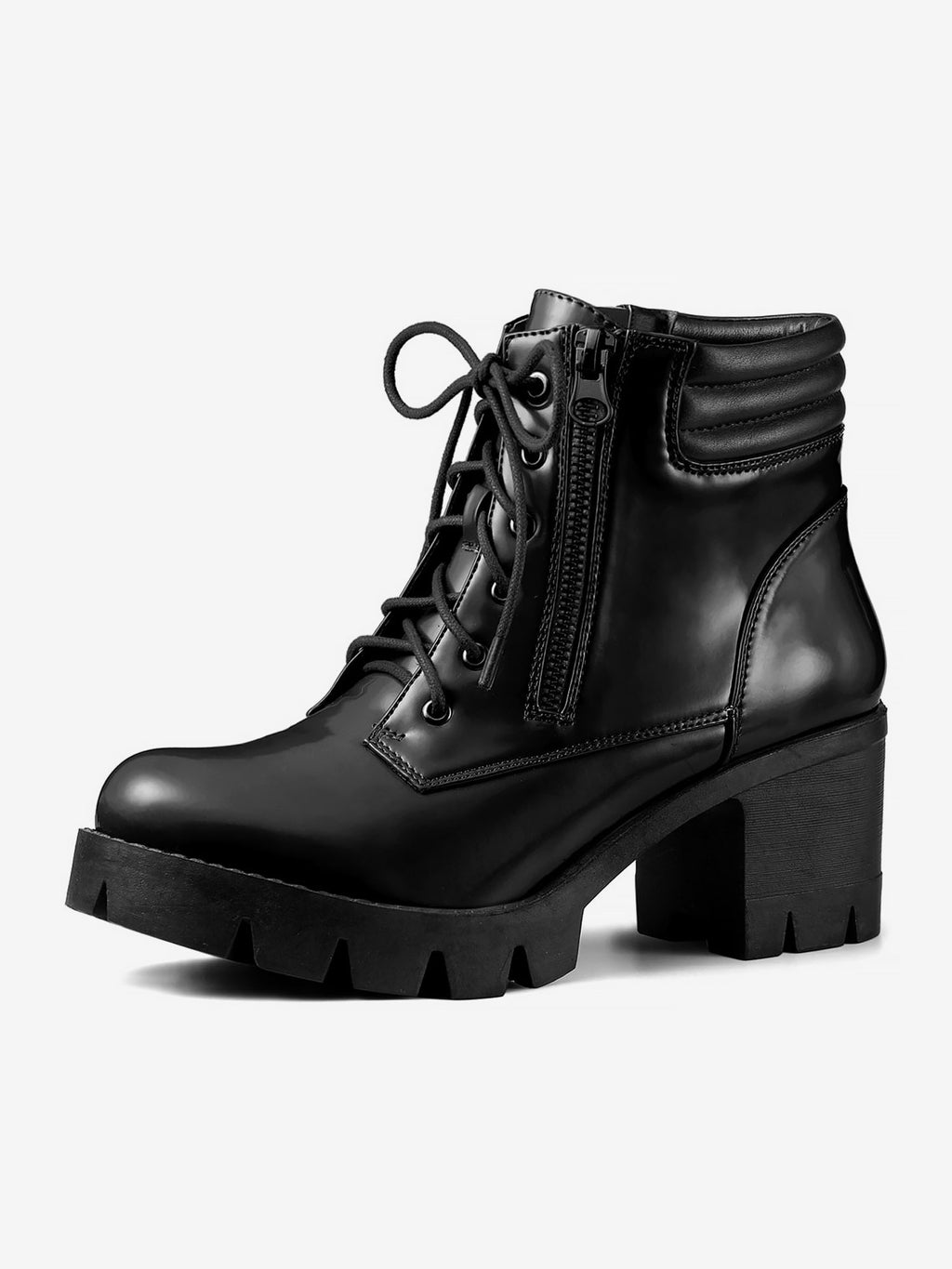 Damen Stiefeletten Schnürung Hoher Absatz Winter | Reissverschluss