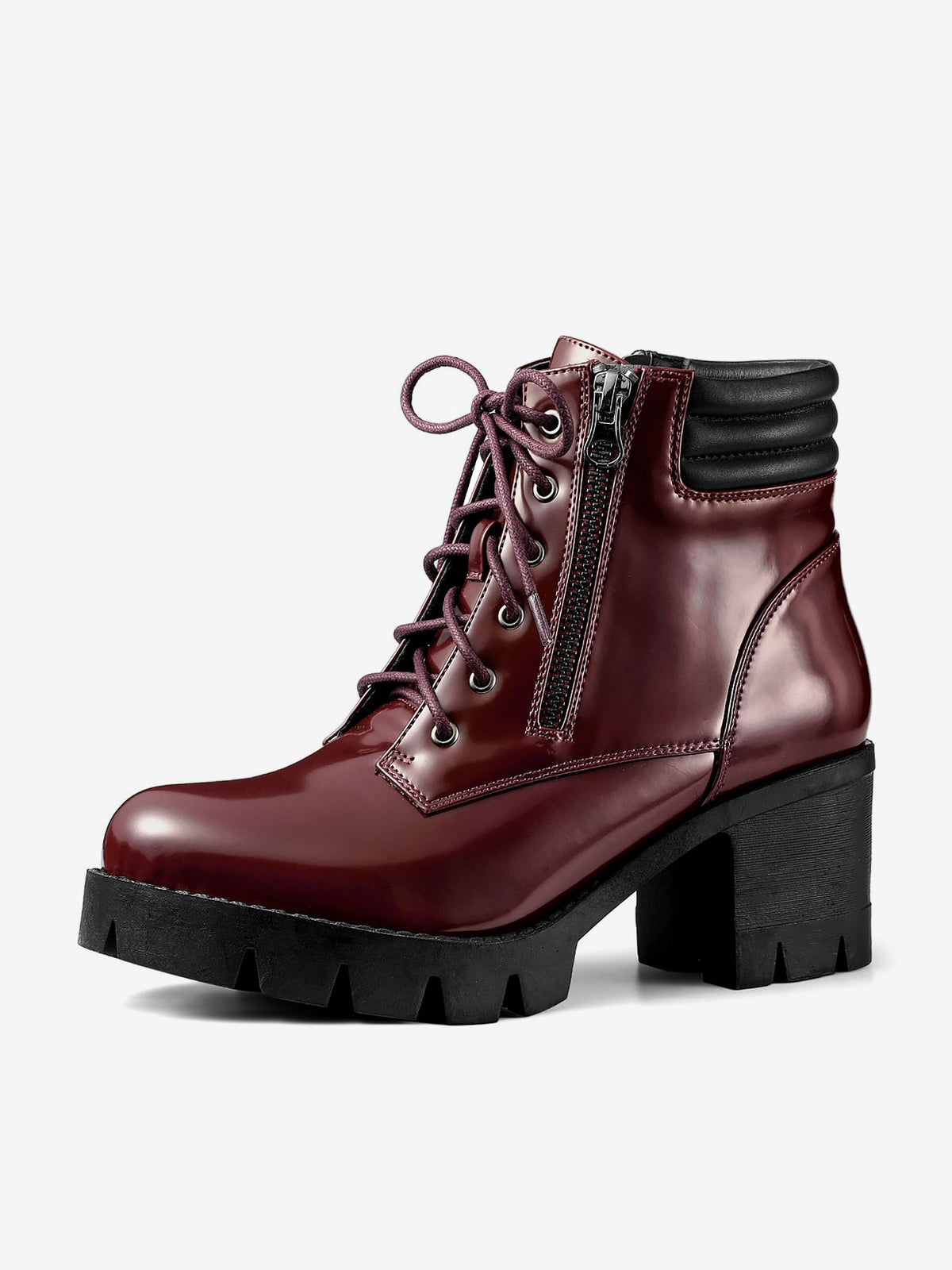Damen Stiefeletten Schnürung Hoher Absatz Winter | Reissverschluss