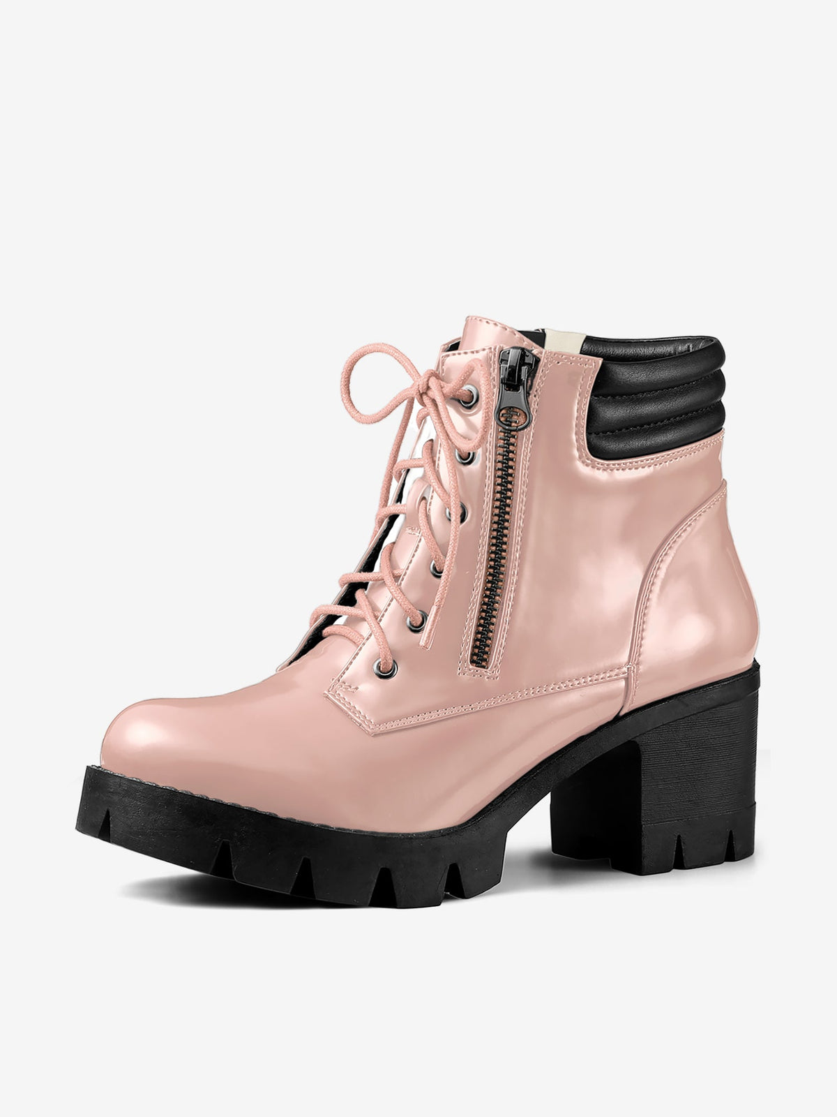 Damen Stiefeletten Schnürung Hoher Absatz Winter | Reissverschluss