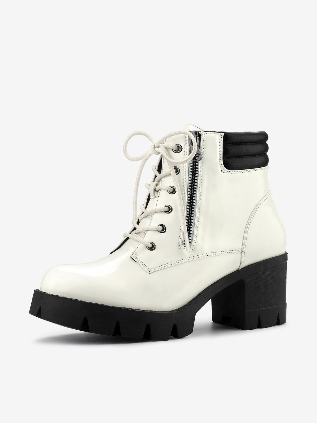 Damen Stiefeletten Schnürung Hoher Absatz Winter | Reissverschluss